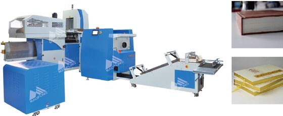 অটোমেটিক নোটবুক বন্ডিং মেশিন 600pcs / ঘন্টা গতি 380V 9KW অটো হার্ড কভার বই কেসিং মেশিন